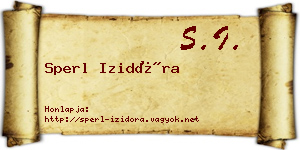 Sperl Izidóra névjegykártya